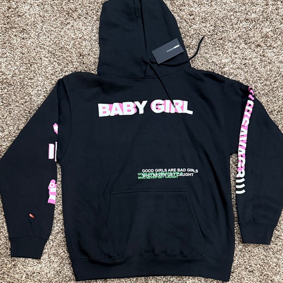 Fashion Nova Tops - Fashion Nova Black Hoodie with Pink Accents